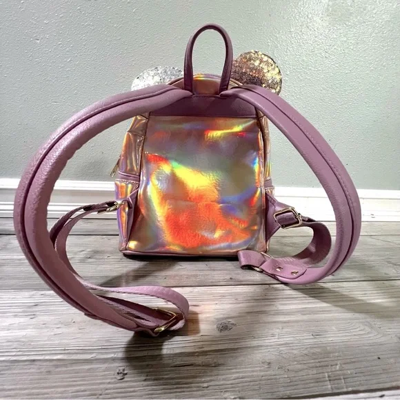 NWOT Loungefly Disney Parks Minnie Mouse Earidescent Mini Backpack 50th - Picture 8 of 16